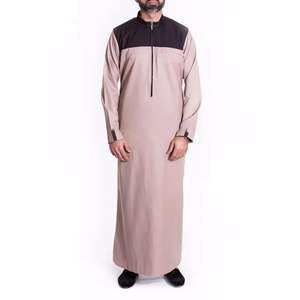 Thobe มีกระเป๋าหน้าอกผู้ชาย jubba ผ้าฝ้ายฤดูร้อน shalwar kameez แฟชั่นใหม่ qatari Dubai เรียบง่าย jubbah ระบายอากาศ - Product Image 1