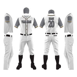 Nouvel uniforme de baseball personnalisé avec logo imprimé pour hommes, haute qualité, 100 % polyester, séchage rapide, respirant, couleur unie, MOQ 30 ensembles - Product Image 6