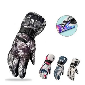 Gants de course en cuir noir pour hommes personnalisés hiver protection UV imperméable ski extérieur snowboard gants chauffants chauds - Product Image 3