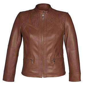 Chaqueta de Piel de Oveja Marrón para Mujer, Estilo Camionero, Transpirable, Vintage, Estilo Occidental, con Cremallera y Forro de Algodón - Product Image 1