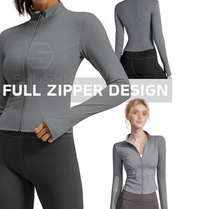 Women's Seamless Breathable Yoga <b>Jacket</b> with Long Sleeve Lightweight Zip-Up <b>Workout</b> Top High Stretch Quick Dry Eco-Friendly - Product Image 5