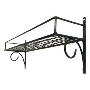 Support mural pour plantes en fer de qualité supérieure, étagère de fenêtre en fil métallique noir avec motif en spirale, présentoir de jardin, étagère de rangement - Product Image 1