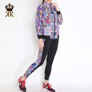 Ensemble de 2 pièces Jogging respirant et léger pour femmes Grande taille Vêtements de sport en coton Taille élastique Jogging de sublimation - Product Image 4