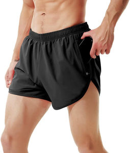 2025 unisexe 3 pouces toile sport Shorts décontracté séchage rapide Fitness survêtement cordon poches haute qualité Logo personnalisé teint uni - Product Image 5