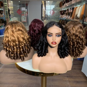 Hot Stock 18 Inch 5x5 Lace Spring Curl Bouncy Super Double Drawn Sdd Virgin <b>Human</b> Hair <b>Wigs</b> Vietnamese Raw Hair Craft - Product Image 5