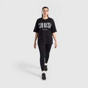 Courageous Tee Black 100% Cotton Jersey <b>Bow</b> Collar Fitted Loose Fit Options Diamond Mesh Hole Decorations One XS/XXS Available - Product Image 4