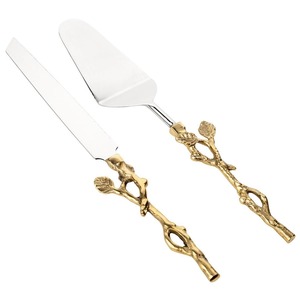 Juego de Servidor de Pastel de Boda, Utensilio de Metal Elegante para Servir Postres, Vajilla para Eventos y Fiestas, Cuchillo de Pastelería, Cortador de Cocina, Servidor de Pasteles - Product Image 1