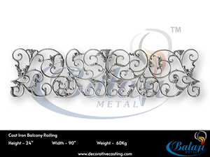 Paneles Decorativos de Barandilla de Hierro Fundido Estilo Real, Barandillas de Balcón de Diseño Moderno, Resistentes al Óxido, 5 Años de Garantía, Residenciales, Balaji - Product Image 6