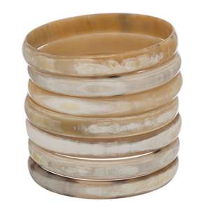 Brazaletes de cuerno natural modernos enlazados accesorios de moda hechos a mano para fiestas de boda altamente para mujeres y niñas - Product Image 4