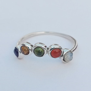 Anillo de joyería fina de Plata de Ley 925, ajuste de bisel de piedras preciosas múltiples para mujeres y niñas para bodas, fiestas de cumpleaños, venta al por mayor a granel - Product Image 4