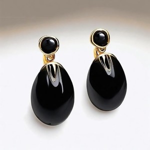 ต่างหูเงินสเตอริ925พร้อมโอนิกซ์สีดำของผู้หญิงเครื่องประดับงานแต่งงานอินเดียเครื่องประดับเงิน925ขายส่ง - Product Image 4