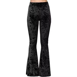 Pantalon de yoga à taille haute en velours froissé à devant plat en dentelle d'hiver, confortable, doux, extensible, à pattes évasées - Product Image 2