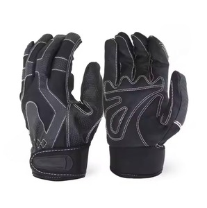Guantes mecánicos totalmente negros Guantes de cuero sintético de primera calidad con parche de Palma de espuma negra Guantes de seguridad de trabajo de cuero - Product Image 2