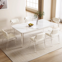 Steinplatte Tisch Acryl Esstisch und Esszimmerstühle Modernes Esszimmermöbel Tischset