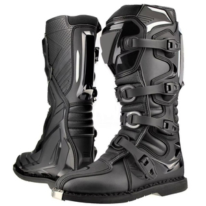 Bottes en cuir de moto respirantes personnalisées, bottes de course pour motocyclistes professionnels, qualité supérieure, imperméables, quatre saisons - Product Image 1