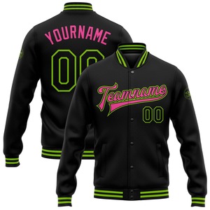 Directo industria venta al por mayor casual invierno personalizado Graffiti patrón rojo-negro Scratch 3D Bomber Full-Snap Varsity Letterman chaqueta - Product Image 3