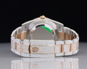 Haute qualité VVS clarté Moissanite diamant montre saphir cadran fenêtre squelette jaune glacé Style affichage analogique nouveau - Product Image 4