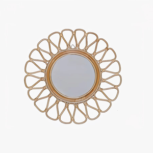 กระจกแขวนผนังทำด้วยมือทำจากไม้ไผ่และหวายอินเดียงานตกแต่งตามสั่งล่าสุด2024 - Product Image 5