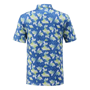 เสื้อกอล์ฟถักแบบซับลิเมชั่นยอดนิยมสำหรับผู้ชาย ใส่สบายในฤดูร้อน แห้งเร็ว ระบายอากาศได้ดี แขนสั้น ทรงปกติ - Product Image 2