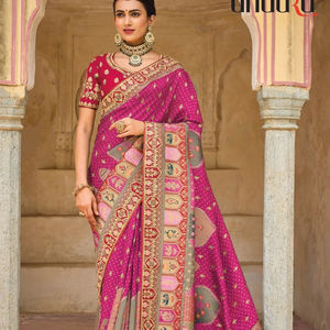 ผ้าแจ็คการ์ด pallu สวยดีไซเนอร์ล่าสุดใช้ได้ทั่วส่าหรี - Product Image 2