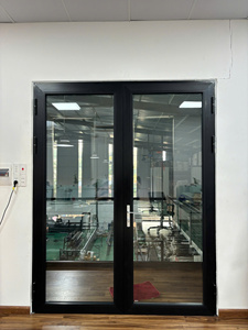 Hiện đại đôi Swing cử<span class=keywords><strong>a</strong></span> kính cho nhà bếp trang trại biệt thự sơn tĩnh điện khung hợp kim nhôm với Lowe Tempered Glass - Product Image 6