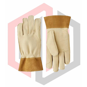 Guantes de Jardinería de Cuero Premium para Mujer/Hombre, Resistentes a Espinas, de Piel de Vaca, Color Rosa/Mora, Antideslizantes, Protección Larga para el Antebrazo - Product Image 4