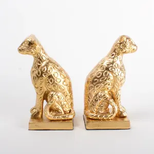 Gold-Plated Spiral Peacock Crest Sculpture Bookend <b>Decor</b> Heart Bloom <b>Elephant</b> Family Safari Wedding Antique Feng Shui China - Product Image 2