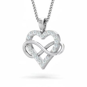 จี้เพชรทรงหัวใจอินฟินิตี้ ดีไซน์ทันสมัย ทอง 18K ประดับเพชรแท้ สวยหรู โรแมนติก เหมาะเป็นของขวัญวันเกิด - Product Image 1