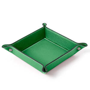 Plateau de rangement en cuir véritable italien fait main - PS640 - Product Image 1