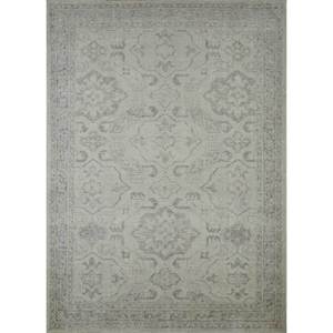Tapis en laine noués à la main Erbe Ivory GS-7005 pour usage domestique, motif médaillon rectangulaire carré Tabriz pour salon, chambre à coucher, adolescents - GS-7005 - Product Image 1
