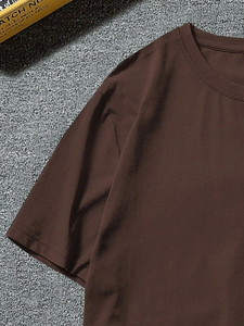 เสื้อลำลองสำหรับผู้ชายผ้าคอตตอนพลัสไซส์พิมพ์โลโก้ได้ตามต้องการของ100% เสื้อยืดแฟชัน - Product Image 3