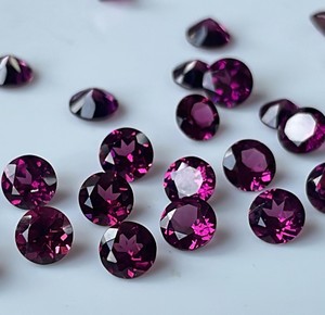 พลอยโกเมน rhodolite พลอยสีชมพูแบบหลวมขนาด7มม. พลอยโกเมนพลอยสีชมพู - Product Image 1