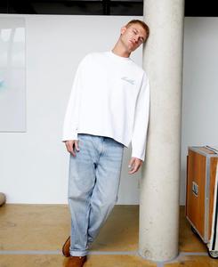 Manga larga Peso pesado 200 gramos Algodón Vintage Estampado gráfico de gran tamaño Ropa de calle de talla grande Hip Hop Ropa de calle sólida en blanco - Product Image 5