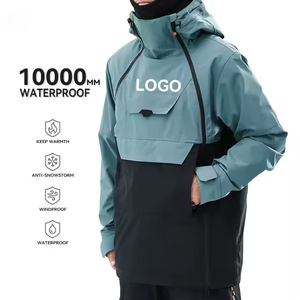 Sweat à capuche de ski sur mesure grande taille imperméable coupe-vent pour snowboard, veste d'hiver avec fermeture éclair, évacuation de l'humidité - Product Image 1