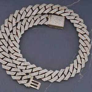 Lujo Miami Cuban Infinity Link Chain 10K 14K Oro VVS Claridad Moissanite Rodio Plateado IGI Certificado Elegante Iced Hip Hop - Product Image 3