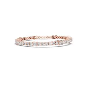 Bracelet tennis en diamant de laboratoire 6,62 CT, diamants ronds et carrés, or 10KT, 14KT, 18KT et argent 925, options moissanite - Product Image 4