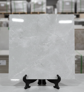 Query Grey 600x600 Acabado brillante Azulejos de ladrillo refractario gris claro Totalmente pulido esmaltado para grandes habitaciones interiores y cocina - Product Image 1