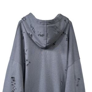 Sudaderas con cremallera personalizadas con hombros caídos para hombres desgastados 100% algodón polar en blanco liso fabricación de ropa de gran tamaño peso pesado - Product Image 4