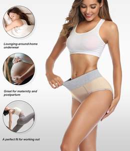 Braguitas de Control de Cintura Alta para Mujer, con Encaje, Botones, Mezcla de Algodón, Suaves, Transpirables, Elásticas, Ajuste Estable - Product Image 3