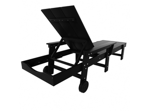 Modern Minimalist Solid Wood Foldable <b>Sun</b> <b>Lounger</b> Black Color ARDENA ASL-054 for Outdoor Use at Poolside Hotel Villa - Product Image 4