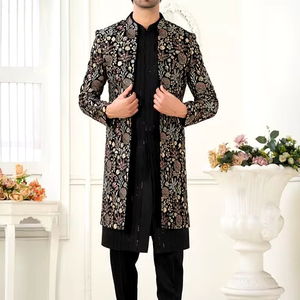 BORDADO EN IMPRESIONANTES ENCOMIENTOS DE NOVIO, KURTA Y PANTALÓN CON CUENTAS DE CRISTAL EMBELLECIDAS, RESHAM, TRABAJO DE DABKA = 2024 - Product Image 1