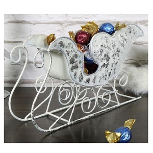 Très élégant traîneau de Noël martelé, design fabuleux, décoration de bureau et de fête, ornement de Noël haut de gamme, couleur or, taille personnalisable - Product Image 2