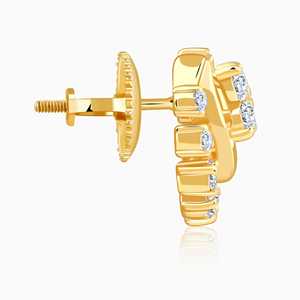 Pendientes de media luna de oro con diamantes cultivados en laboratorio - Product Image 6