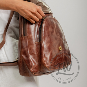 LW 2024 Custom Ladies <b>Large</b> Luxury Work Brown <b>Leather</b> <b>Backpack</b> For Women's And Ladies Trending 2023 - Product Image 3