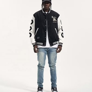 Chaqueta con letras de béisbol personalizada de alta calidad para hombre con parches bordados de chenilla bajo MOQ tela de lona estilo universitario - Product Image 5