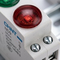 Indicateur de signal LED Chint durable sur rail, 220V AC, plastique, IP65, bornes à vis, rouge, 50000 heures de durée de vie, ND9 6000K