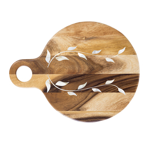 Tabla de cortar de madera de acacia redonda, duradera, ecológica, tabla de queso de PC de bambú para Cocina, Restaurante, servicio de Hotel - Product Image 1