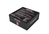 Boîte cadeau magnétique en carton rigide noir avec logo personnalisé emballage de luxe pour kit d'outils cosmétiques au henné pour sourcils