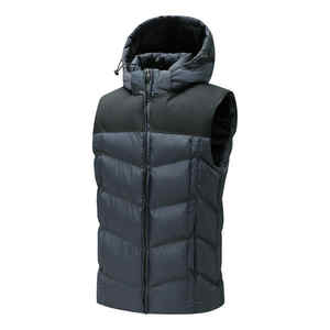 <b>Mens</b> Hooded <b>Gilet</b> Full Zip Warmer <b>Lightweight</b> Sleeveless Jackets Hooded Padded Puffer Sleeveless Vest for Outdoor Winter - Product Image 6