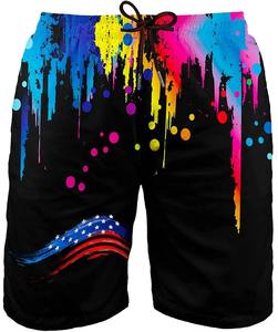 Shorts de bain et de sport pour hommes, taille haute, imprimé artistique 3D estival, pour la plage et la course, effet glacé 2026 - Product Image 3
